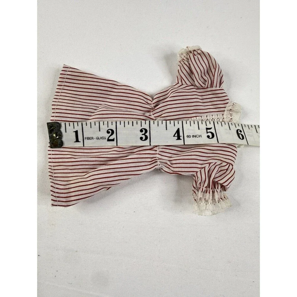 Small Striped Red Cotton Doll Dress 6”